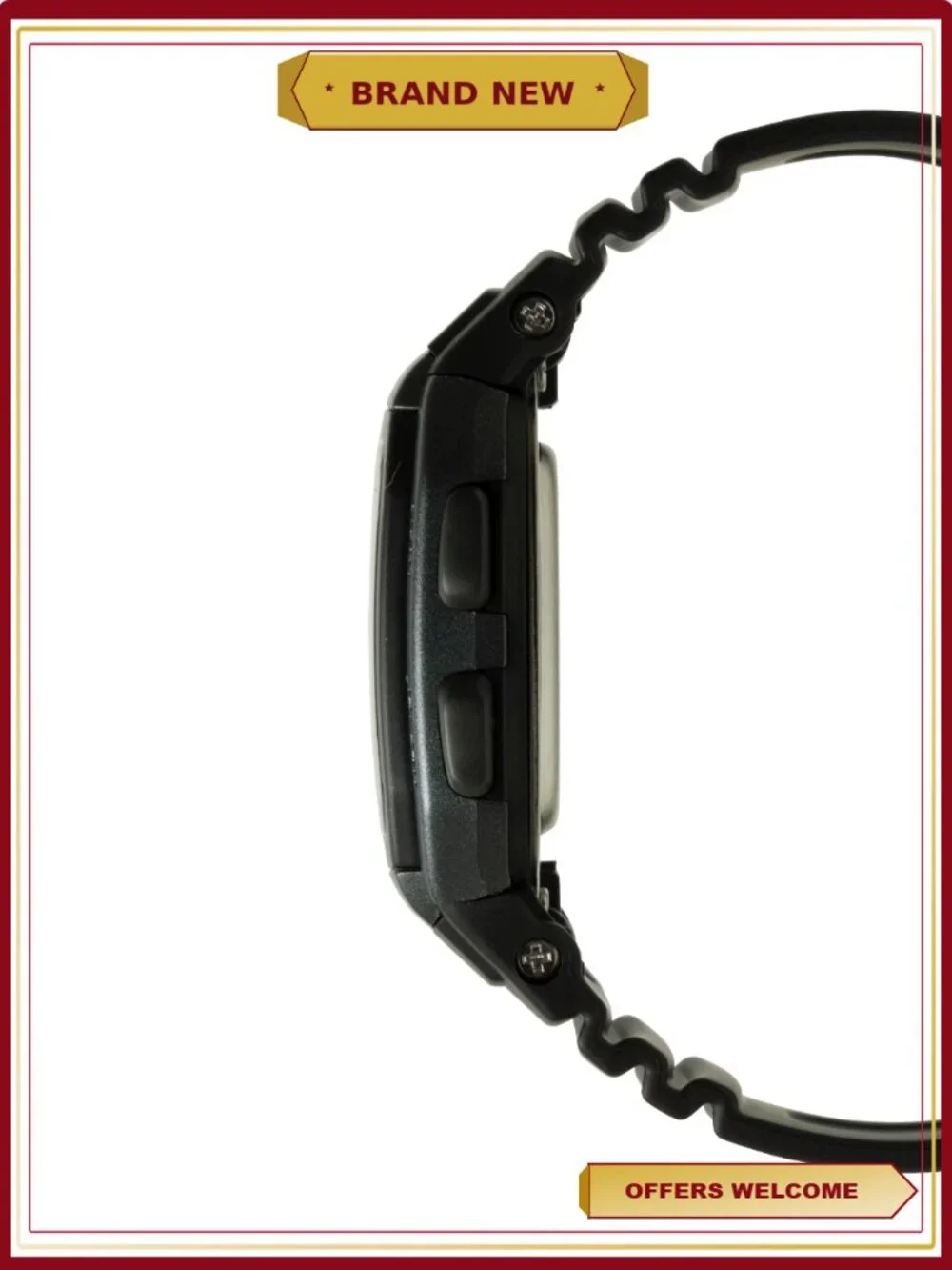 Men's Digital Sport Watch with 10 Year Battery, Black Silicone Band